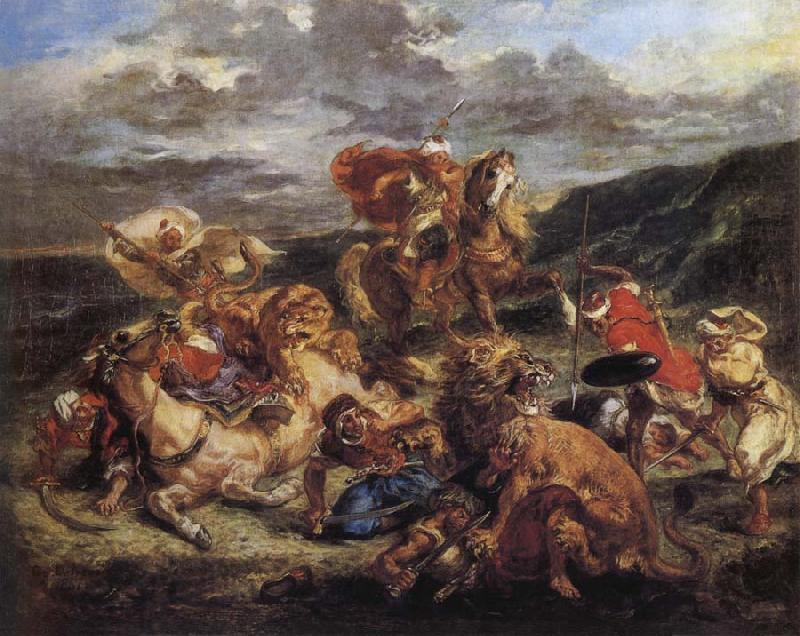 Eugene Delacroix The Lion Hunt china oil painting image